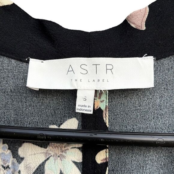 EUC ASTR The Label Black Floral Faux Wrap Dress - Picture 3 of 8
